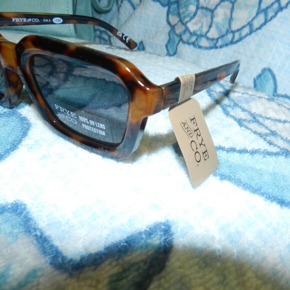 Frye & Co. Sunglasses Rectangular Tortoise UVA/UVB Protection NWT 🆕📦⌚🏃🏻💨⚡🚚 - Picture 6 of 16